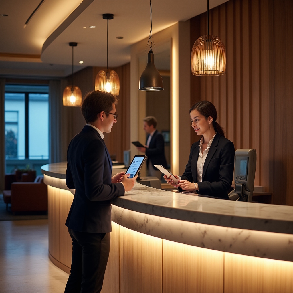 Recepție hotel cu activitate operațională